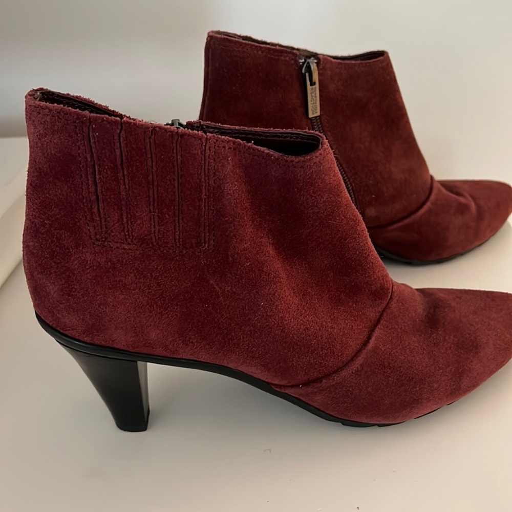 Burgundy suede ankle boots size 8 1/2